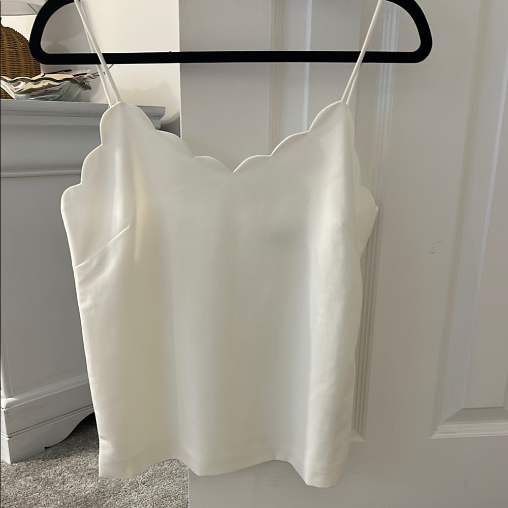 English Factory Scallop White Camisole